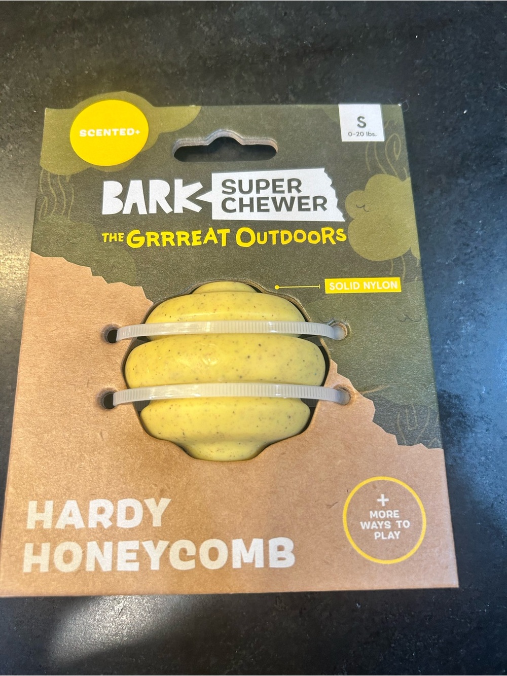 Bark Super Chewer Hardy Honeycomb Chew Toy - Yellow